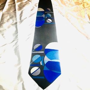 Formal Blue Gray Black abstract formal Party NeckTie